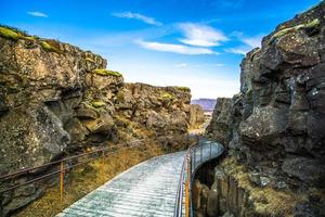 pingvellir, o cosavellir, un' luogo di storico e culturale nazionale parco nel sud-ovest Islanda, confine fra il nord americano tettonica piatto e il eurasiatico foto