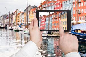 turista assunzione foto di nyhavn porto quartiere