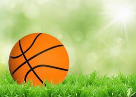 pallacanestro palla su il erba foto