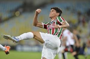 rio, brasile - aprile 11, 2018 - ayrton lucas giocatore nel incontro fra fluminese e nacional potossi di il sulamerica campionato nel maracana stadio foto