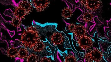 virus nell'illustrazione 3d al plasma al neon foto