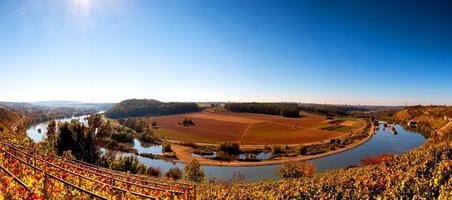 vista panoramica del fiume Neckar in Germania foto