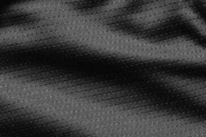 nero sport stoffa tessuto calcio camicia maglia struttura vicino su foto