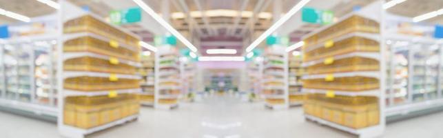 supermercato memorizzare corridoio interno astratto sfocato sfondo foto