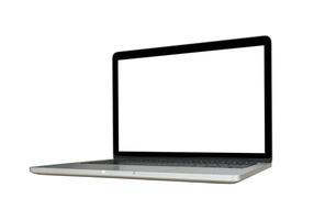 computer portatile con schermo vuoto isolato su sfondo bianco foto