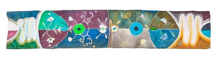 superiore Visualizza di batik seta sciarpa con floreale modello foto