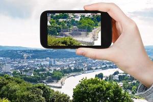 turista fotografie di Tedesco angolo nel coblenza