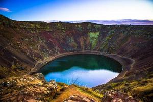 kerit o kerid, un' vulcanico cratere lago collocato nel il grimsnes la zona nel Sud Islanda, lungo il d'oro cerchio foto