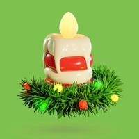 Natale candela 3d illustrazione foto