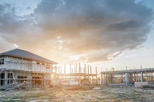 nuova costruzione di una casa in cantiere foto