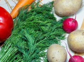 ancora vita di verdure. salutare cibo. raccogliere a partire dal il giardino. foto