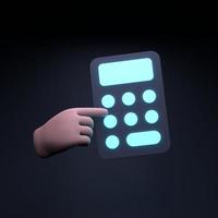 icona della calcolatrice. illustrazione di rendering 3d. foto