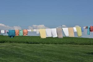 lavanderia e capi di abbigliamento sospeso su nel Lancaster contea foto