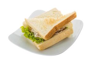 panino al tonno su bianco foto