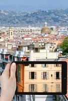 turista fotografie di vecchio cittadina di simpatico, Francia