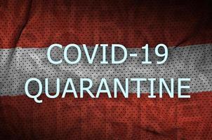Austria bandiera e covid-19 quarantena iscrizione. coronavirus o 2019-ncov virus foto