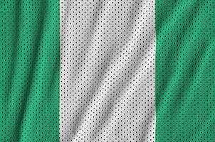 Nigeria bandiera stampato su un' poliestere nylon abbigliamento sportivo maglia tessuto foto
