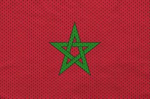 Marocco bandiera stampato su un' poliestere nylon abbigliamento sportivo maglia tessuto foto