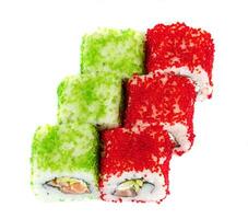 Tobiko piccante maki sushi foto