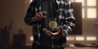 commercio di criptovalute monete di valuta scambi di bitcoin investire azioni del metaverso foto