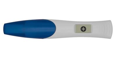 positivo gravidanza test su bianca sfondo foto