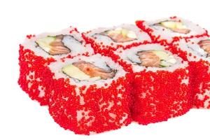 Tobiko piccante maki sushi foto