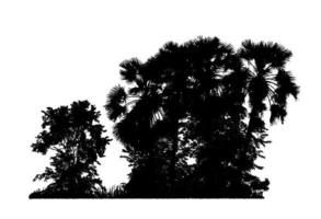 isolato albero silhouette per spazzola su bianca sfondo foto