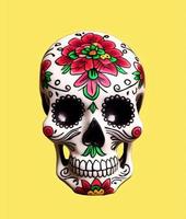 dia de los muertos tradizionale Calavera zucchero cranio decorato con fiori il giorno di il morto illustrazione foto