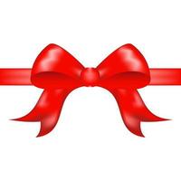 decorativo rosso arco con un' rosso nastro per un' regalo. vettore illustrazione. foto