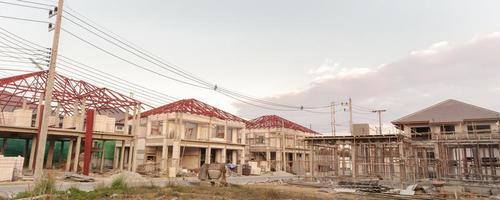 costruzione residenziale nuova casa in corso in cantiere foto