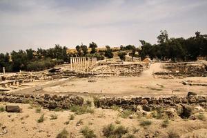 un' Visualizza di il vecchio romano cittadina di beh shean nel Israele foto