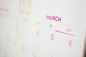 marzo calendario pagina con mesi e date attività commerciale pianificazione appuntamento incontro concetto foto