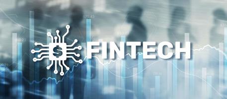 Fintech tecnologia finanziaria investimento mixed media business concept foto