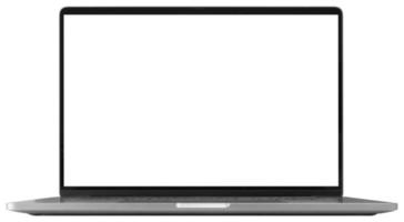portatile con schermo vuoto isolato su sfondo bianco foto