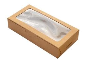 modello Marrone scatola isolato su bianca sfondo foto