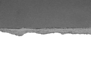 nero strappato carta strappato bordi strisce isolato su bianca sfondo foto