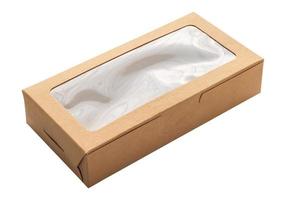 modello Marrone scatola isolato su bianca sfondo foto