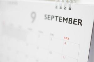 settembre calendario pagina con mesi e date attività commerciale pianificazione appuntamento incontro concetto foto