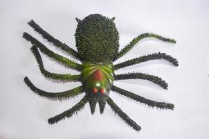 plastica giocattolo ragno superiore Visualizza isolato su un' bianca sfondo foto