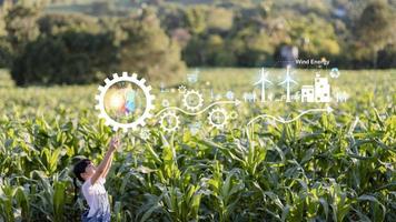 vento energia e energia attività commerciale modello concetto. foto