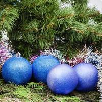 blu, viola Natale palle, orpelli, natale albero 8 foto