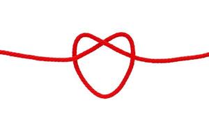 cuore forma a partire dal rosso corda foto