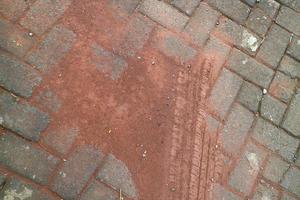 pavimentazione strade pieno di rosso argilla foto