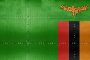 3d bandiera di Zambia su metallo foto