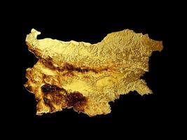 Bulgaria carta geografica d'oro metallo colore altezza carta geografica sfondo 3d illustrazione foto