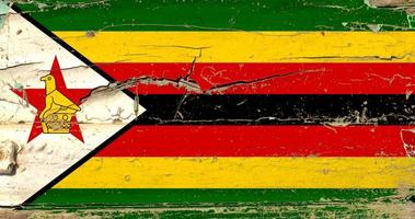 3d bandiera di Zimbabwe su legna foto