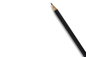 vecchio nero matita su isolato bianca sfondo con in profondità ombra e copia spazio foto