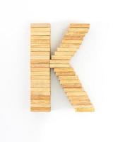 di legno domino alfabeto, k foto