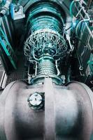 il turbina corpo con un' turbocompressore e un' carburante fornitura sistema per il combustione Camera di il energia pianta. foto