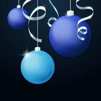 Natale blu e ciano palle e argento serpentina. vettore illustrazione. parte 2. foto